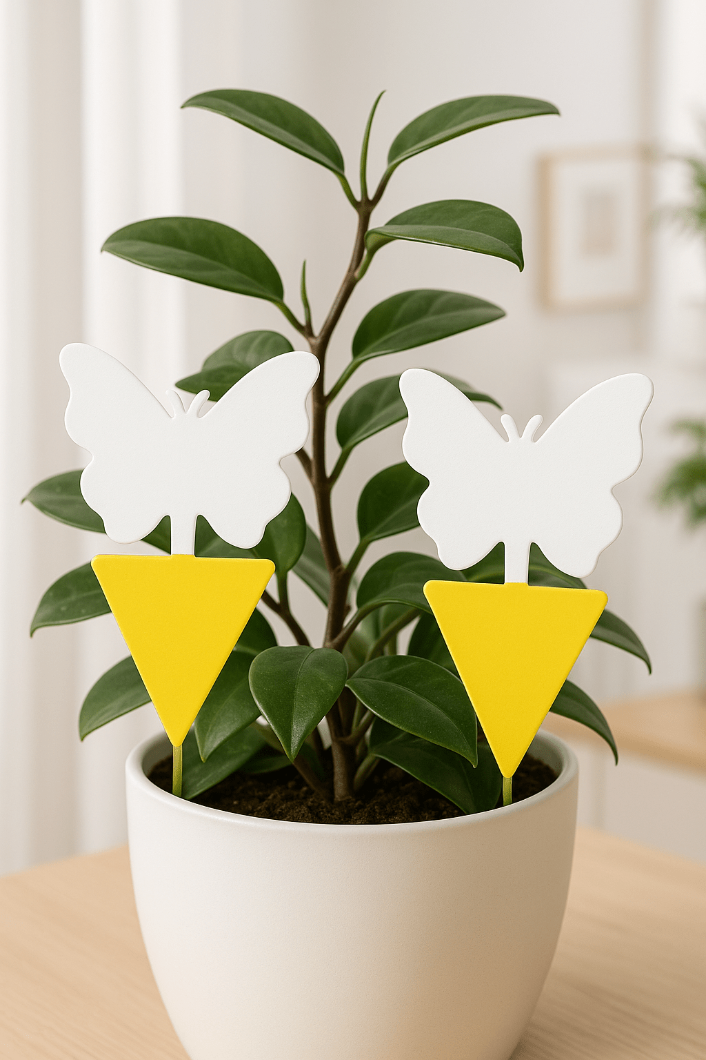 Non - toxic adhesive strips for indoor/outdoor insect control, chemical - free, safe for indoor plants and greenhouse plants. - Plant - O - Folles