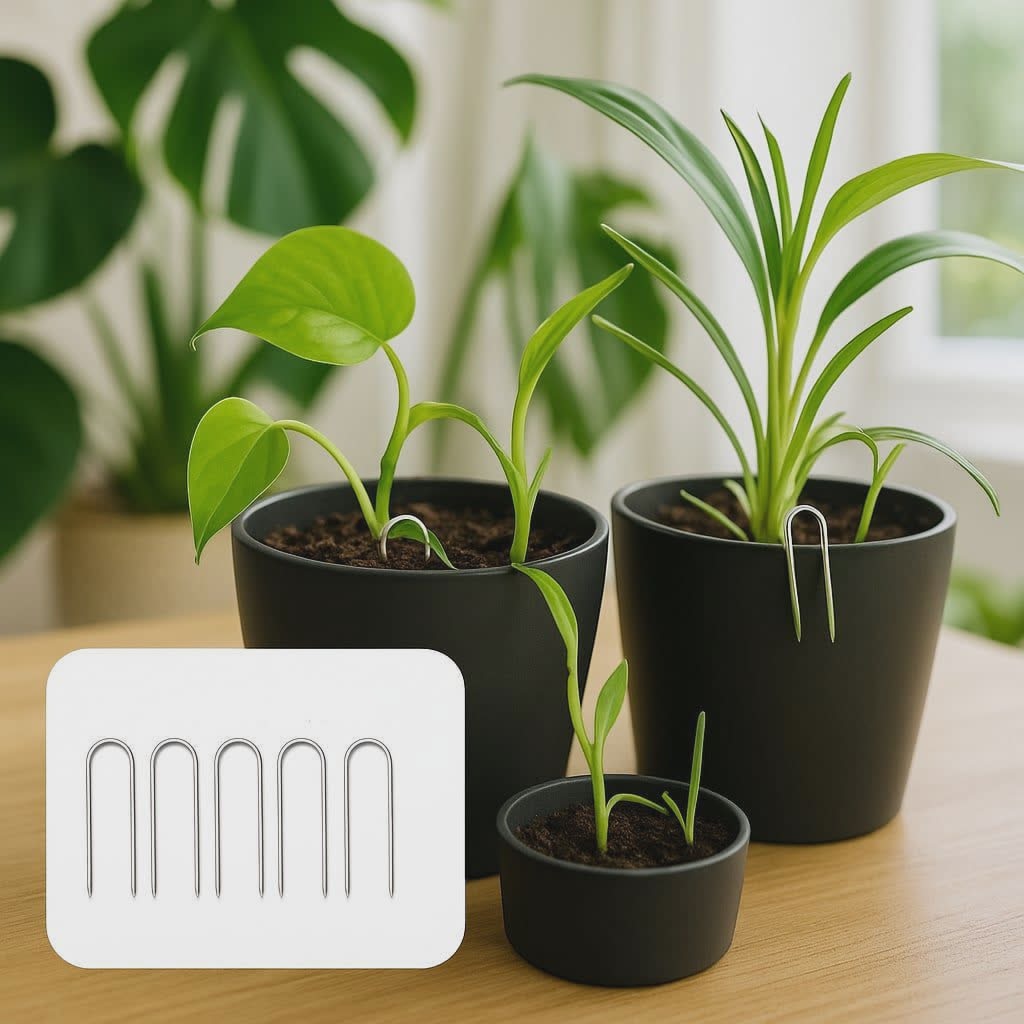 Supports for cuttings and climbing plants, U - shaped metal pins, Floral arrangement - Plant - O - Folles